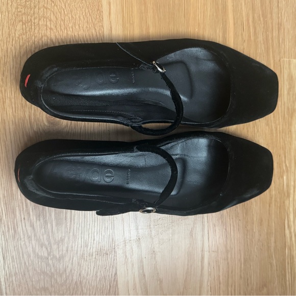AEYDE Navy Uma Velvet Mary-Jane Ballerina Flats EU 37 - Picture 4 of 8